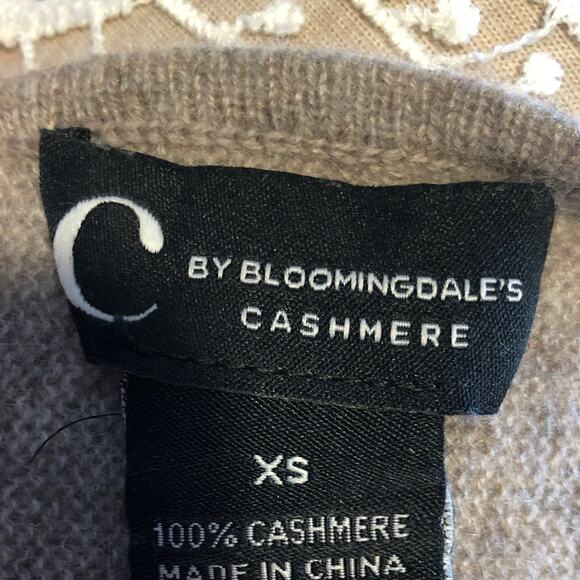 C By Bloomingdale's Dip Dyed Cashmere Asymmetrical Sweater black tan size XS - Picture 11 of 11